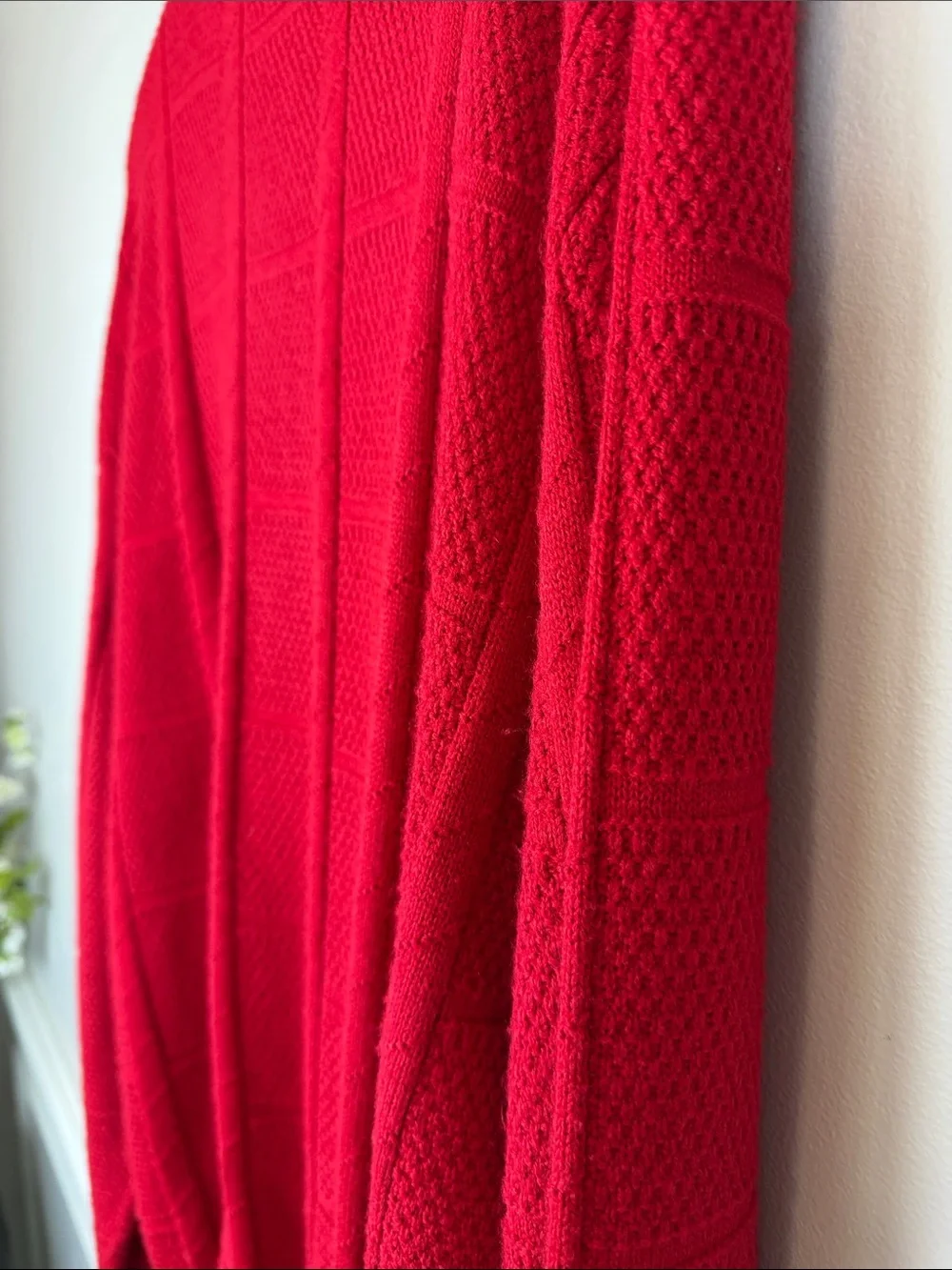 Vintage Christian Dior Monsieur Red Textured Knit Sweater XL Made in USA 90s